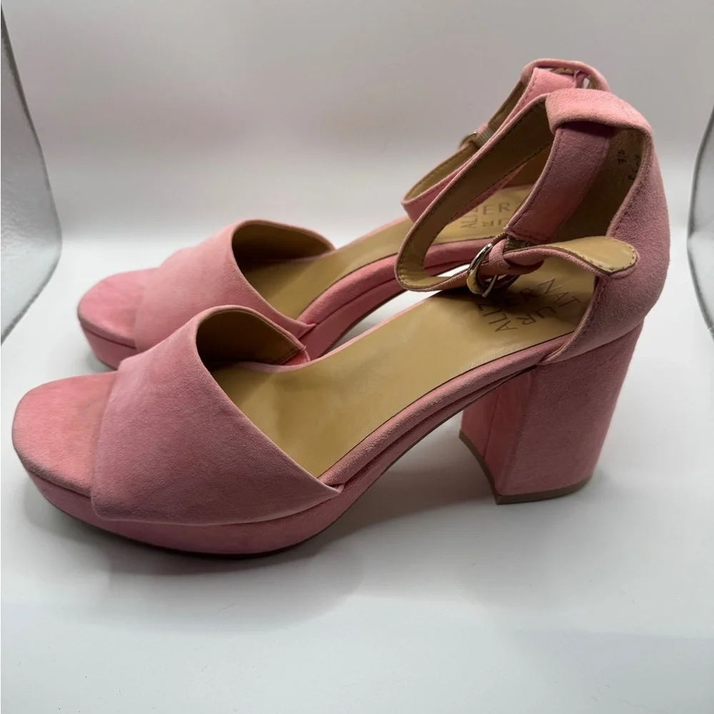 Naturalizer Pearlyn pink leather suede Barbiecore blockheel chunky 90’s platform